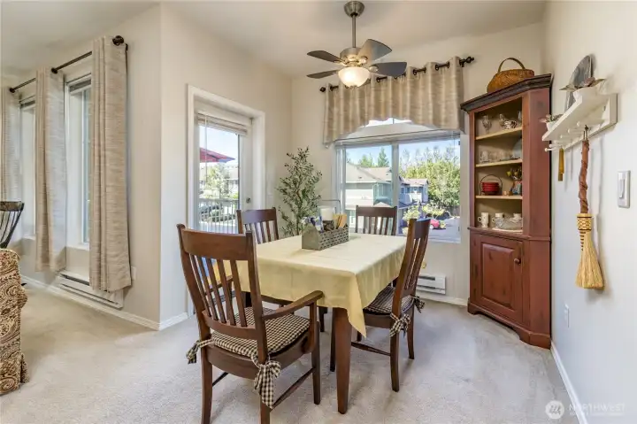Dining room with access to the covered balcony