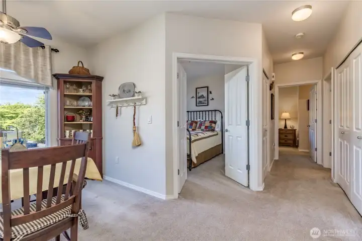 Second bedroom/office has double door entry.