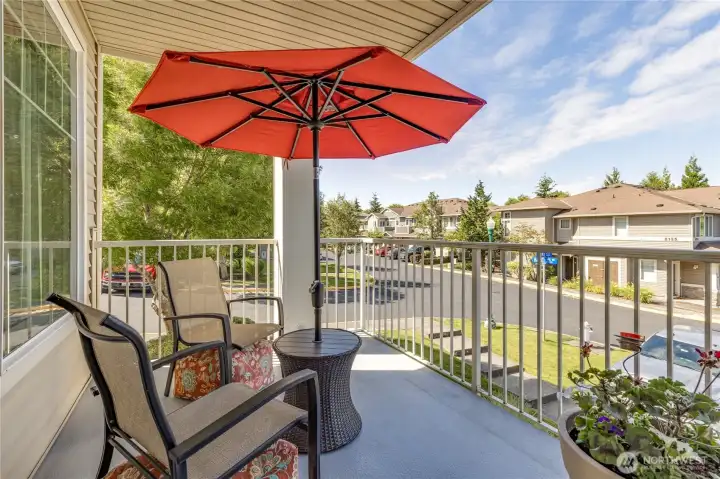 Enjoy your morning coffee or evening sunsets from your private covered balcony.