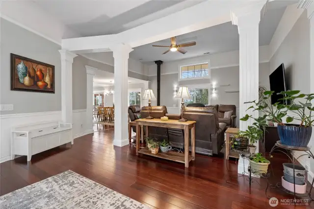 California Bamboo Hardwood floor throughout Entry,  Living, Dining and Kitchen