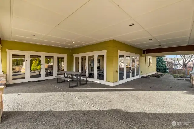 The Clubhouse features work out room and equipment, a kitchen and gathering spaces.