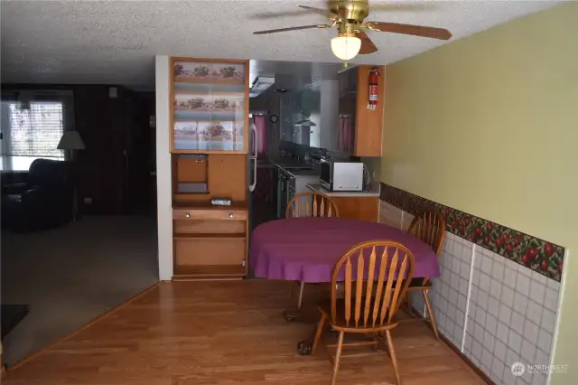 Dining nook and galley kitchen