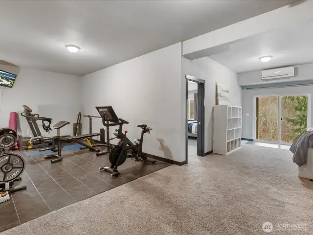 Basement: Spacious, currently with a flex room, living area and gym