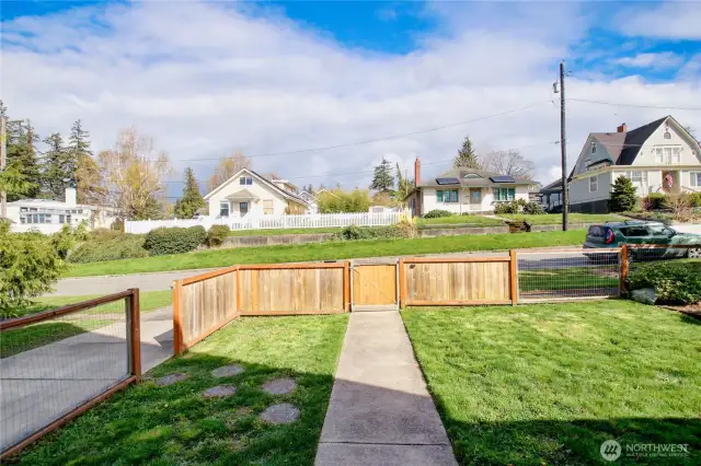 Fenced front yard