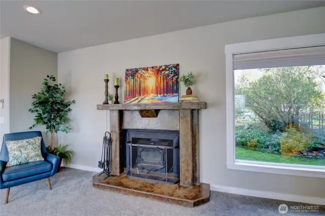 Real wood burning fire place