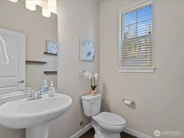 Powder room on main floor.