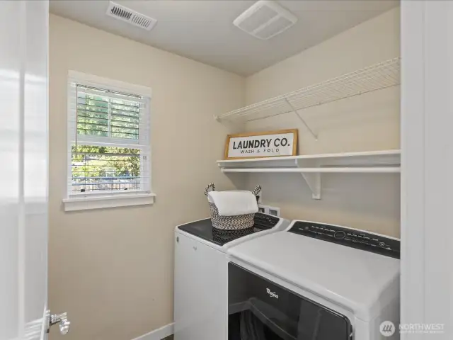 Laundry conveniently located on upper floor near bedrooms!
