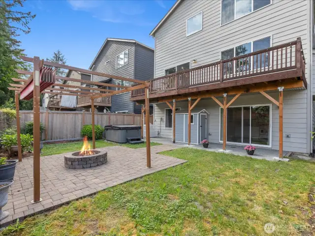 Enjoy stargazing from the backyard around the firepit or while soaking in the hot tub.