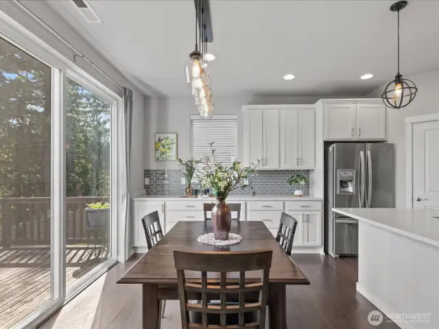Beautiful extended built-in buffet & cabinets!
