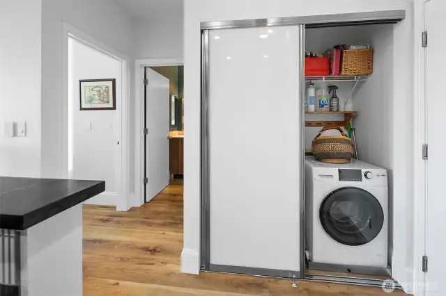 Washer/Dyer combined in one to save space! Included with Sale.  Newer Hot water heater locate in Bedroom Closet.