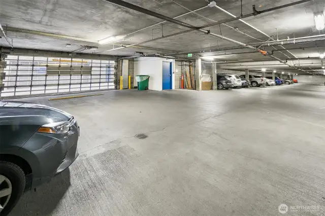 Private Secure Parking Garage is the Northwest Parking Garage.  There is convenient parking in the alley here that contractors can use.  They just need a guest pass from concierge.