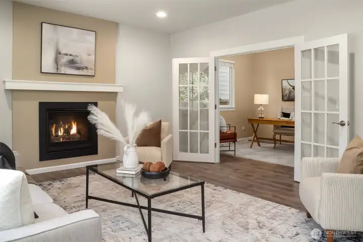 Seller added a blower to gas fireplace to provide additional heat in the winter