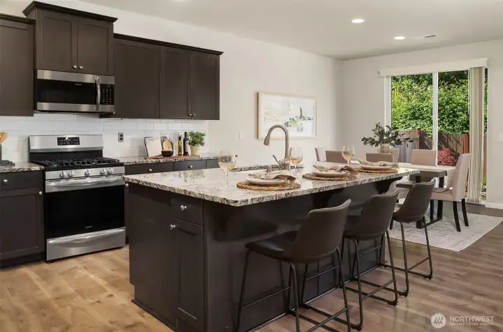 Oversized island with eating bar