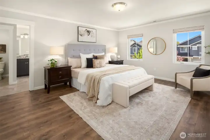 Second level spacious primary suite