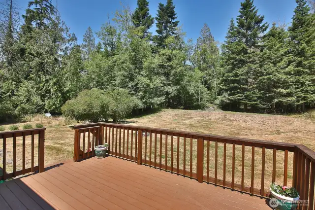 Expansive Trex deck off of the kitchen/dining are of the home. Enjoy your space and privacy.