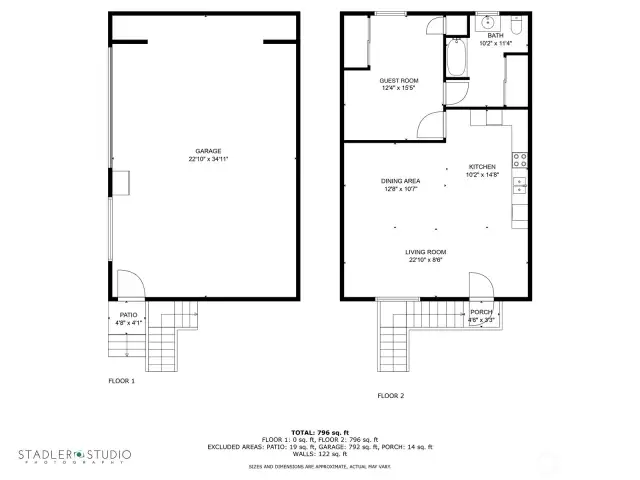 Estimated Garage & Apartment Floor Plans