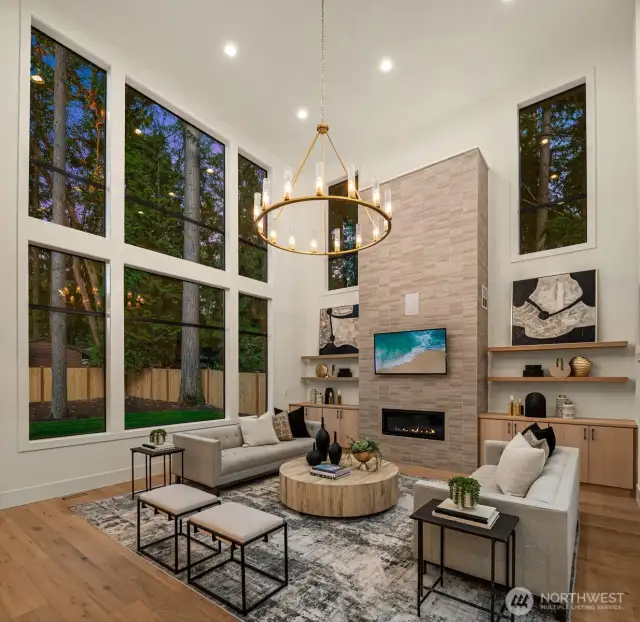 2 story Great Room that overlooks the private backyard