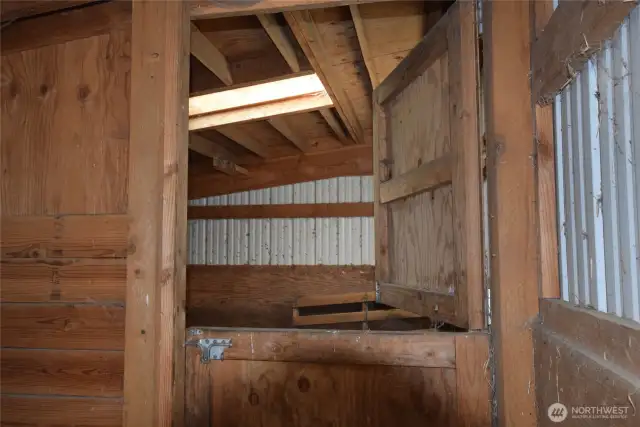 inside stable/shed right