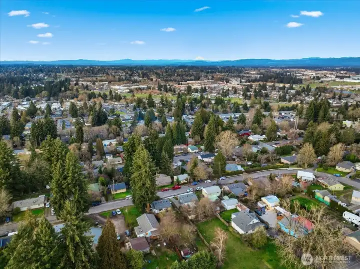 Aerial, facing north