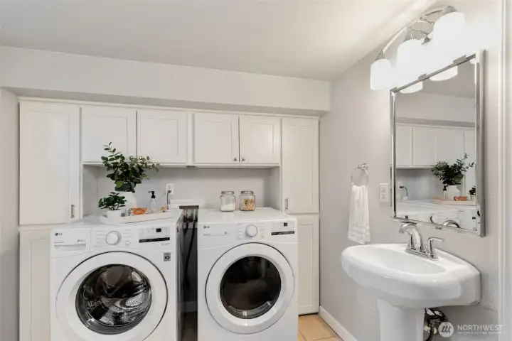 Laundry and 3/4 bath on the lower level.
