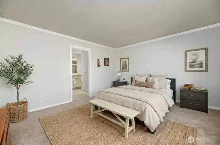 Virtually enhanced primary suite.