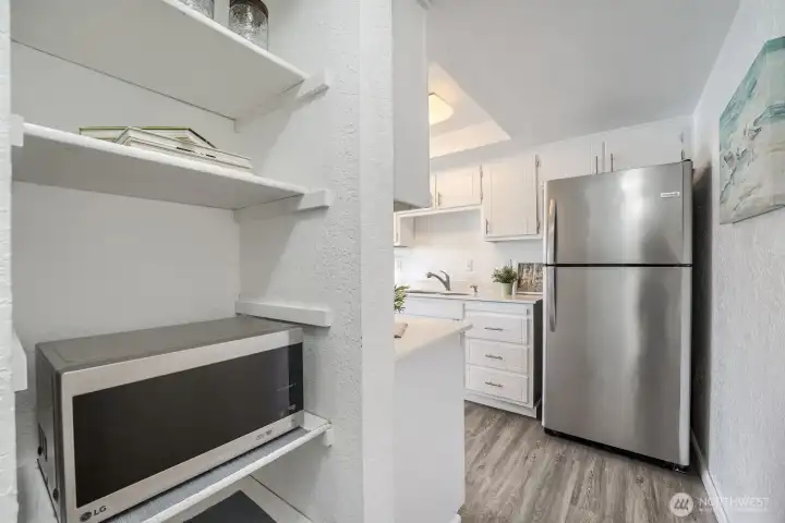 Spacious pantry ideal for storing large appliances