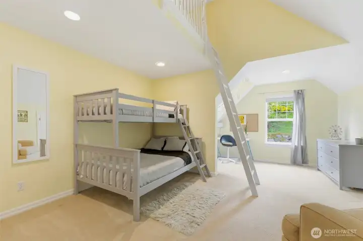 Bedroom 4 has a 2nd story loft, mountain view and two closets.