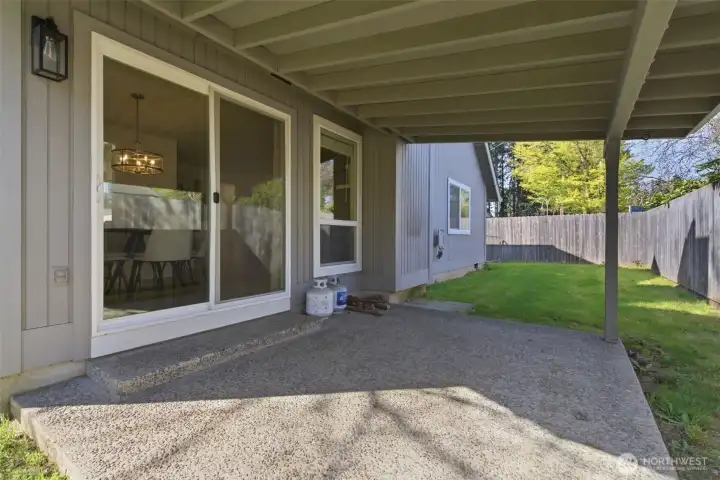Step outside to your covered patio
