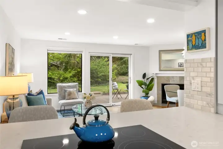 Great sunny view from the kitchen