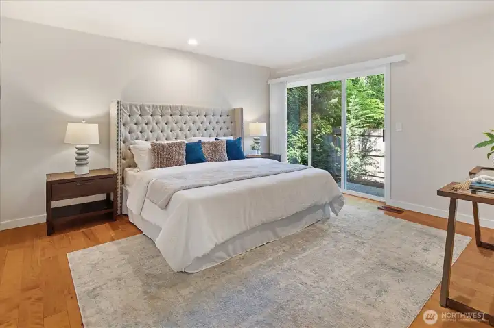 Main floor owner's suite with private patio