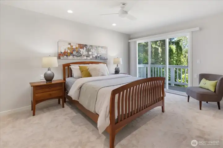 2nd bedroom with slider to private deck