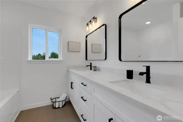 Upstairs Bathroom With Double Vanity