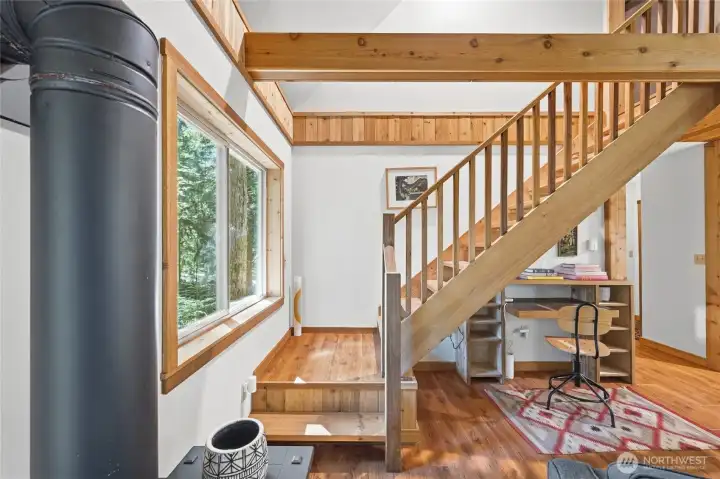 Stairs leading to the second story.