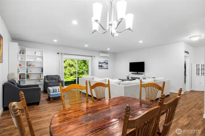 The dining area flows seamlessly into the main living spaces, making it ideal for hosting family and friends The dining area flows seamlessly into the main living spaces, making it ideal for hosting family and friends