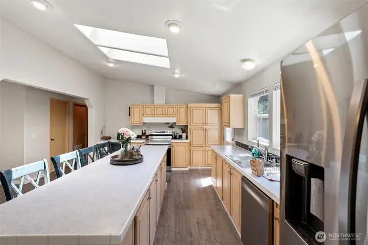 Functional, lots of counter space.