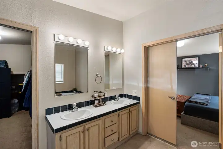Primary ensuite dual vanity