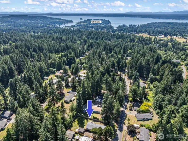 Looking west