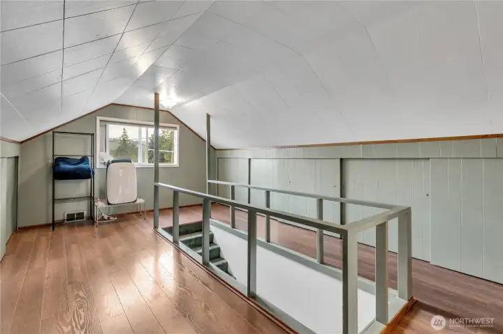Escape to your own private retreat upstairs. Escape to your own private retreat upstairs.