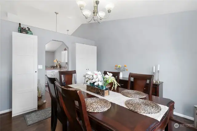 Your dining room flows effortlessly into the stylish kitchen.