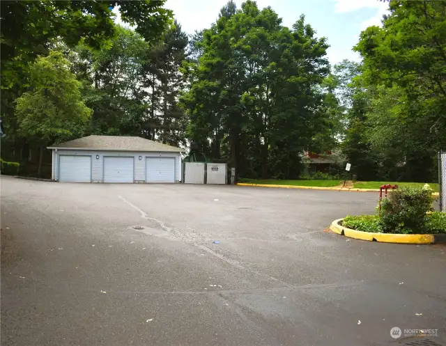 Detached, single car garage. Additional guest parking in several areas close to this condo.