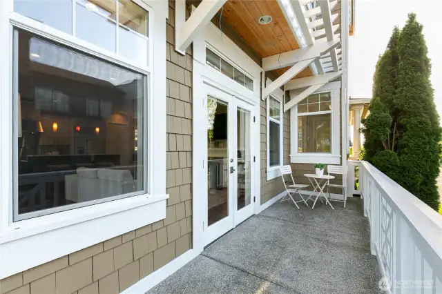 Side patio off of the family room.