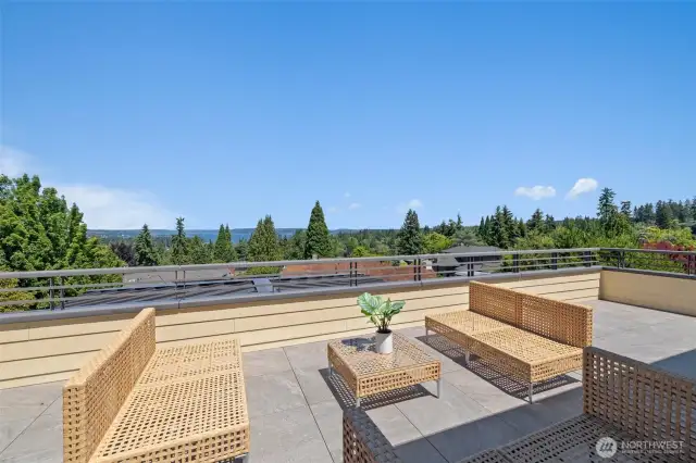 Second floor deck with Lake view and Mt Baker