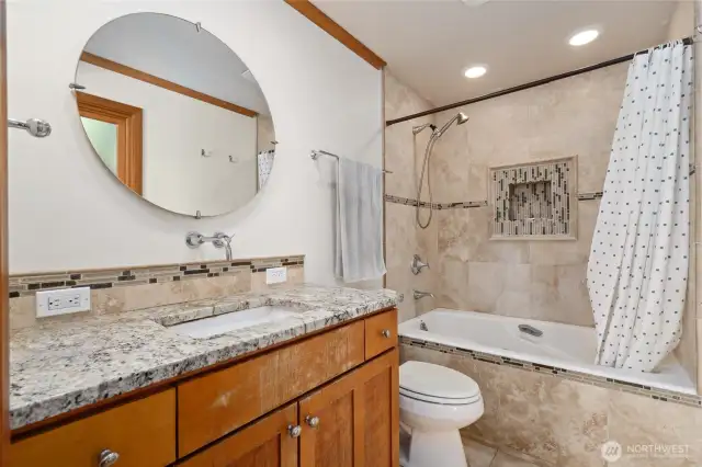Primary bathroom with large soaking tub.