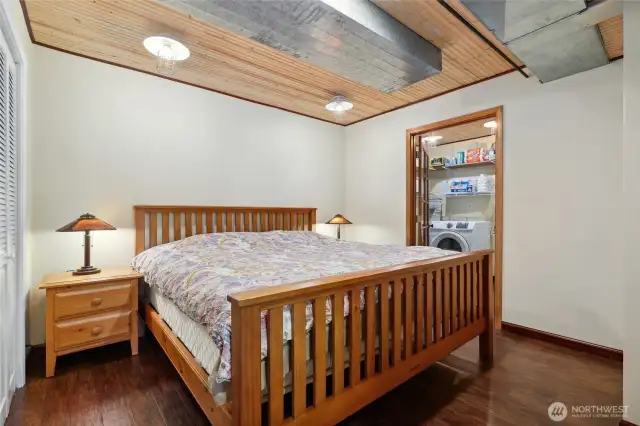 The fourth bedroom has access to the utility room and a large storage room.