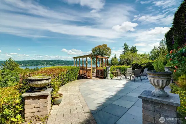 The Italian patio takes advntage of the views.
