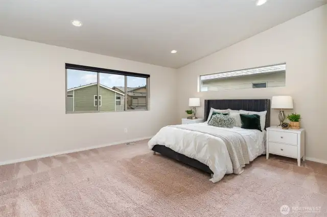 Massive primary bedroom with spa en suite & walk in closet