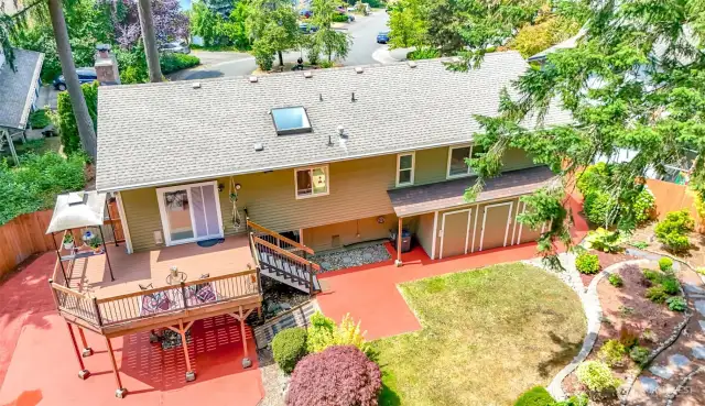 Backyard Aerial with view of Deck
