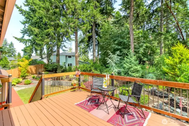 Back deck with built-in gas hookup for your grill