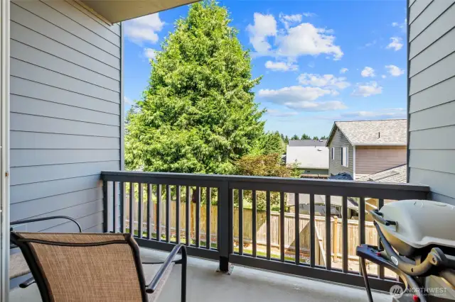 The balcony is great for barbecues.