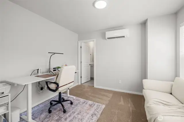Bedroom 1 with mini-split (used as an office).